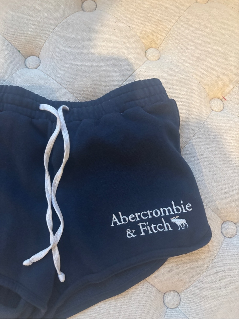 Abercrombie & Fitch Navy Athletic Logo Shorts - Picture 2 of 5